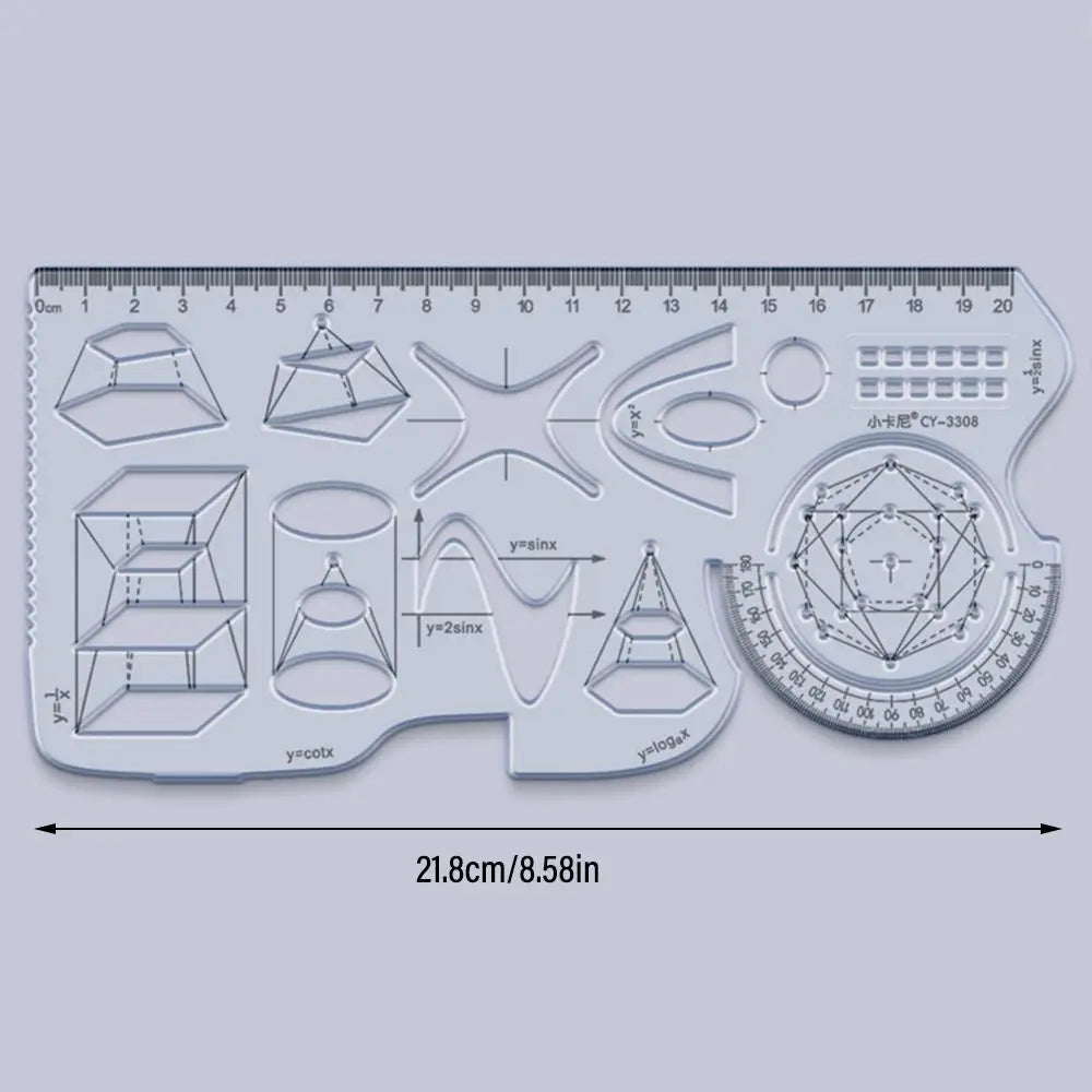 Rotary Multi-function Geometric Drawing Ruler Protractor Learning Measuring Tool Creative Stationery Gift School Office Supplies
