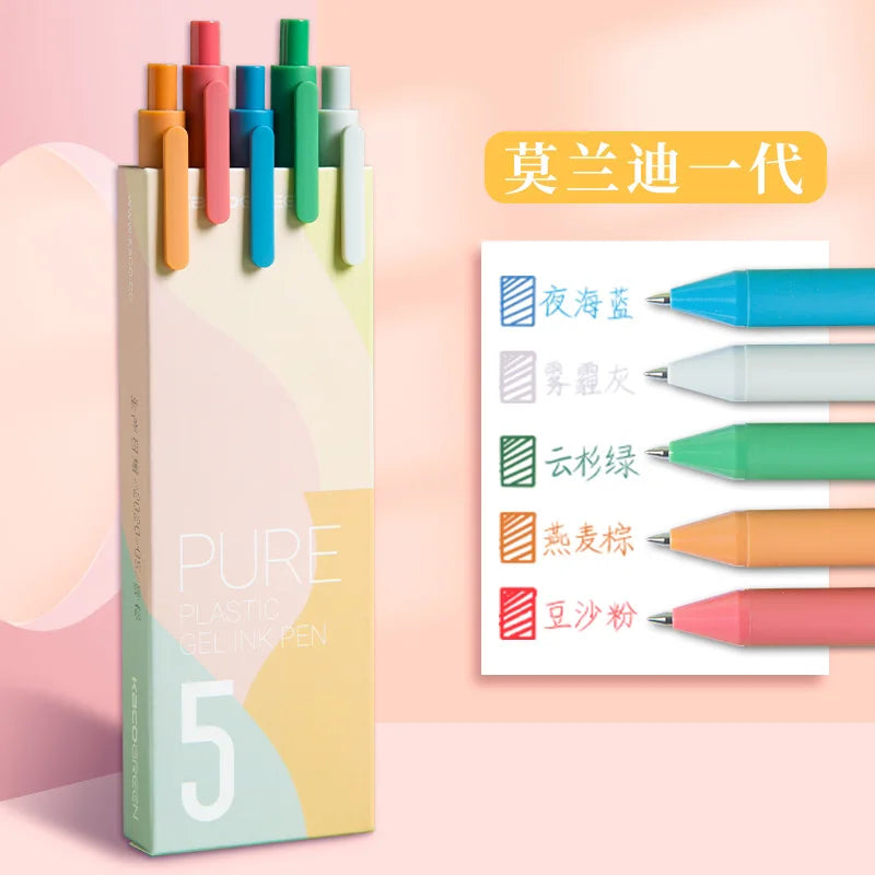 Kaco Cute Retractable Gel Pens Vintage Pen Extra Fine 0.5mm Kawaii Pen Stationery for Kids School Office Supplies