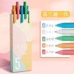 Kaco Cute Retractable Gel Pens Vintage Pen Extra Fine 0.5mm Kawaii Pen Stationery for Kids School Office Supplies