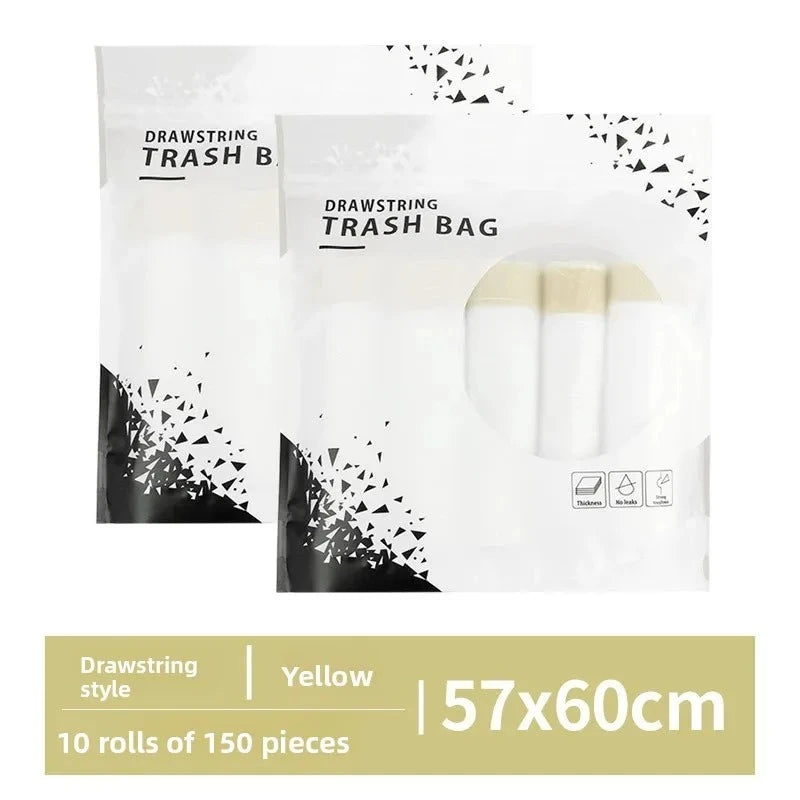 Drawstring Trash Bags Thickened Disposable Kitchen Garbage Can Liners with Handle for Home Office