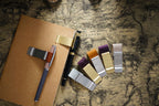 Brass Leather Pen Clip Stainless Steel Cowhide for Traveler's Notebook - Genunine Leather & Metal Notebook Accessory