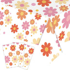 24pcs 7/9inch Pink Daisy Theme Disposable Tableware Flower Plate Napkin Banner Birthday Party Baby Shower Wedding Decor