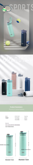 TYESO 600/750ML Thermos Bottle Stainless Steel Vacuum Flask Travel Cup Insulated Water Bottle Sport Thermal Mug Hot & Cold Mug
