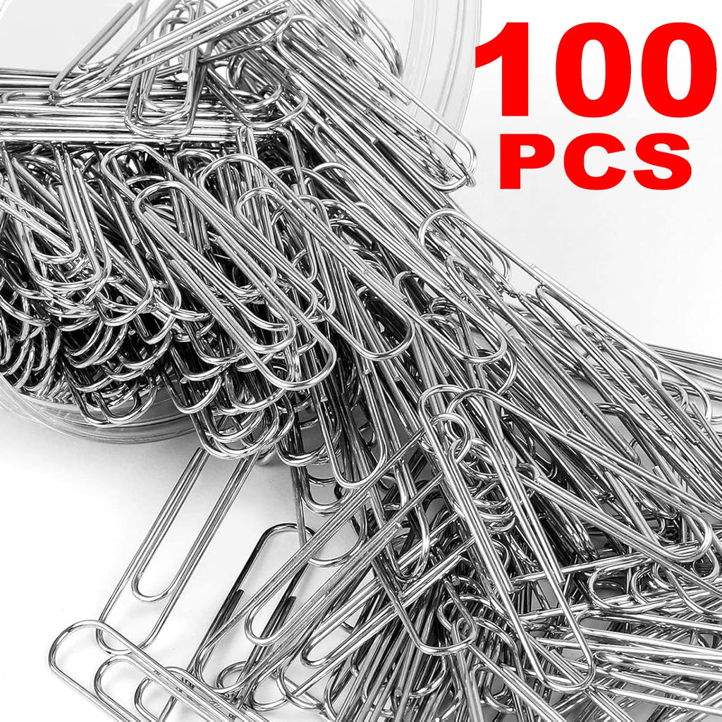 50-500PCS Stainless Steel Paper Clips Rustproof Sturdy Coated U-shaped Paperclips for Student Office School Stationery Supplies