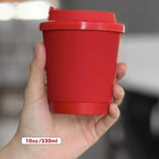 Red Coffee Cup Disposable Paper Cup Milk Tea Hot Drink Store Juice Takeout with Lid 10 12 16oz Environment protection Paper Cups
