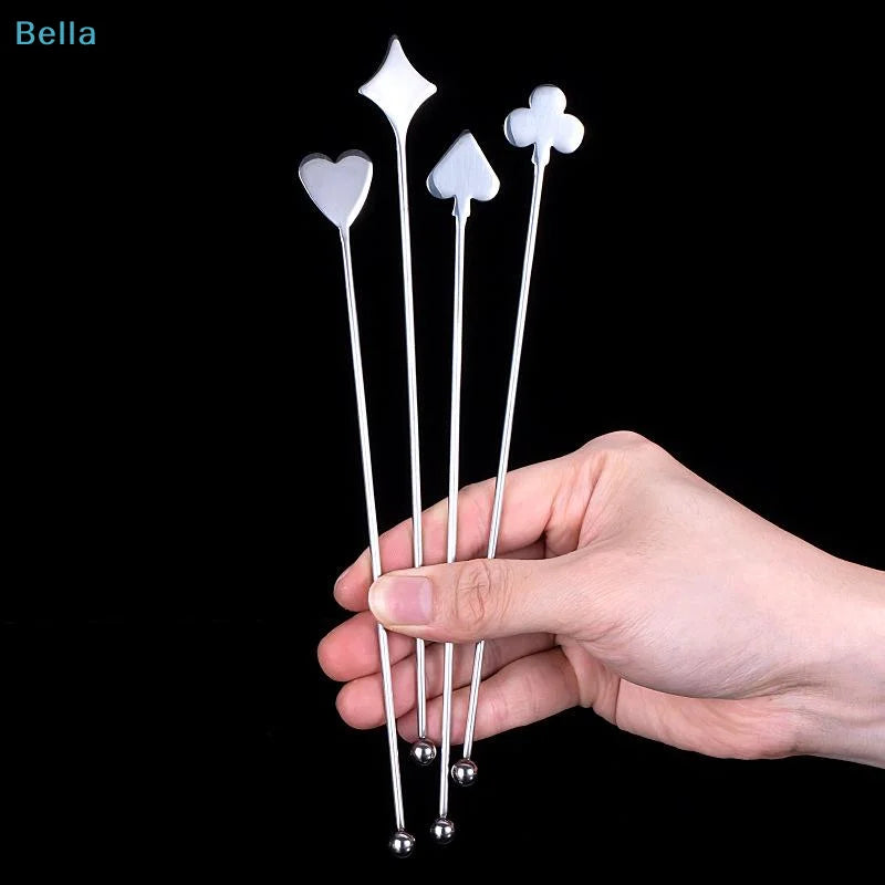 ♩Stainless Steel Stirring Stick Long Handle Bar Spoon Star Heart Shape Cocktail Stirrer For Coffee Milk Tea Home Cafe Decor 1PC