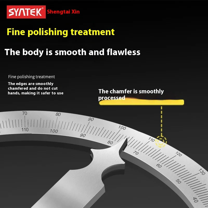 High Quality Stainless Steel Angle Finder Ruler High Precision 0-180 Degree Thickened Protractor for Woodworking Construction