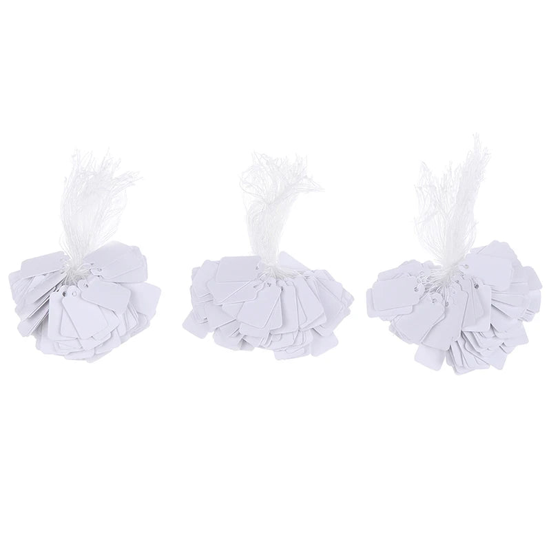 300Pcs Price Tags Label Tie String Strung Ticket Jewelry Merchandise Display Price Tags