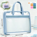 13 Layers A4 Transparent Handheld Accordion File Folder With Label Student Office Paper Organizer