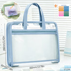 13 Layers A4 Transparent Handheld Accordion File Folder With Label Student Office Paper Organizer