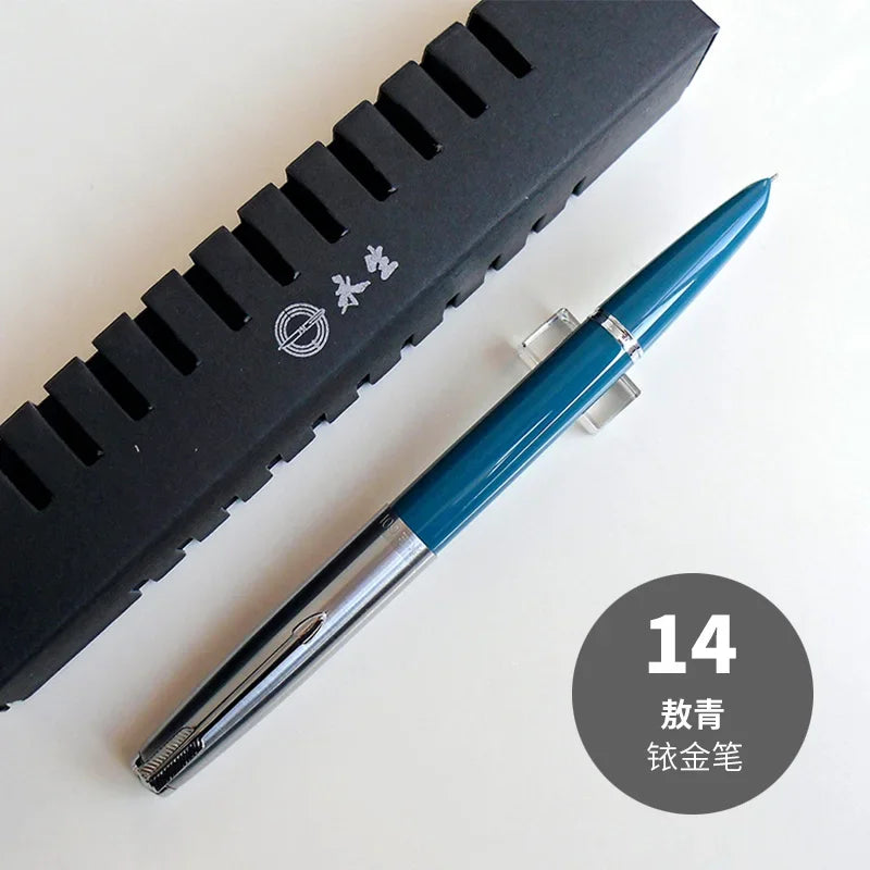 NEW Wingsung 601 Press Piston Fountain Pen Iridium EF/F Nib Steel Cap Vacumatic Resin Ink Pen School Stationery Office Supplies