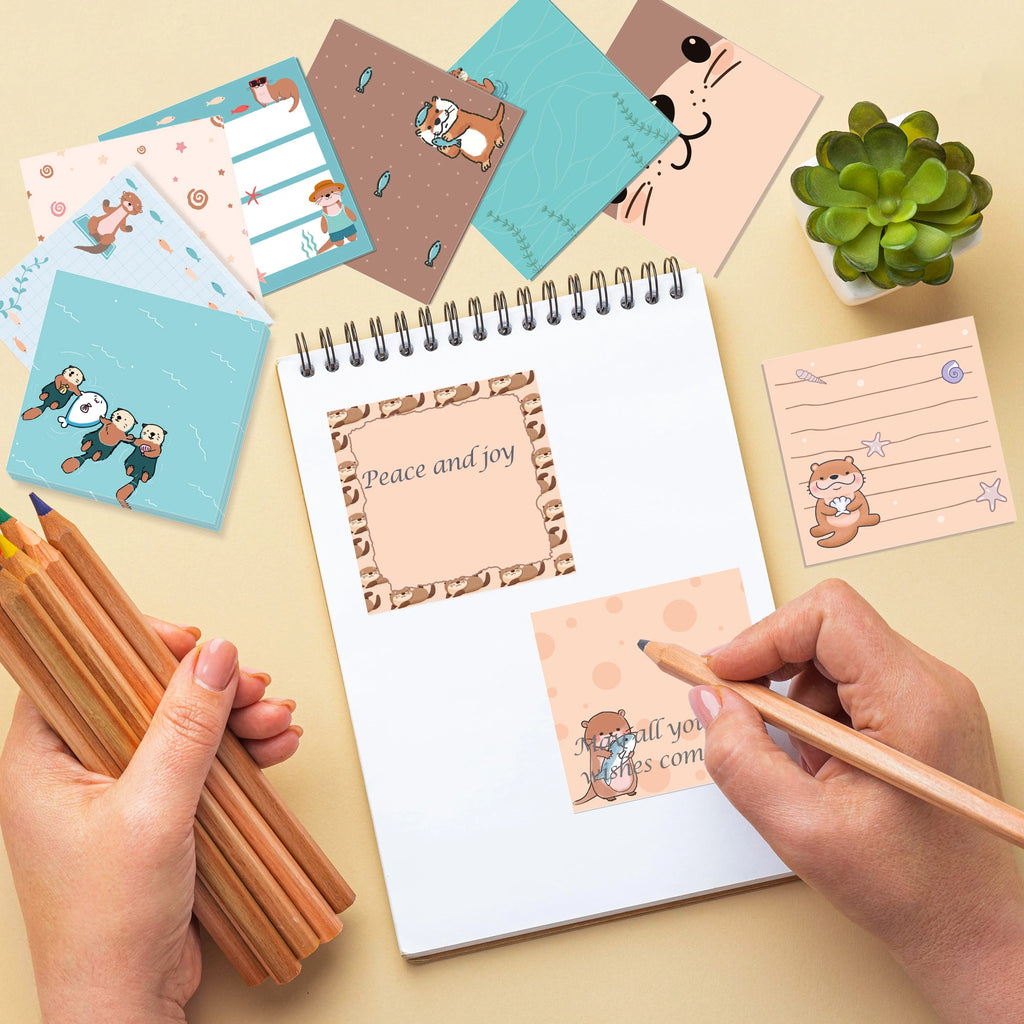 12/24pcs Cute Animals Sticky Notes Set, Refrigerator Memo Pads,Self-Stick Dog Cat Notes Pads for Home Office Gifts Supplies