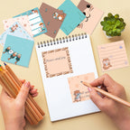 12/24pcs Cute Animals Sticky Notes Set, Refrigerator Memo Pads,Self-Stick Dog Cat Notes Pads for Home Office Gifts Supplies
