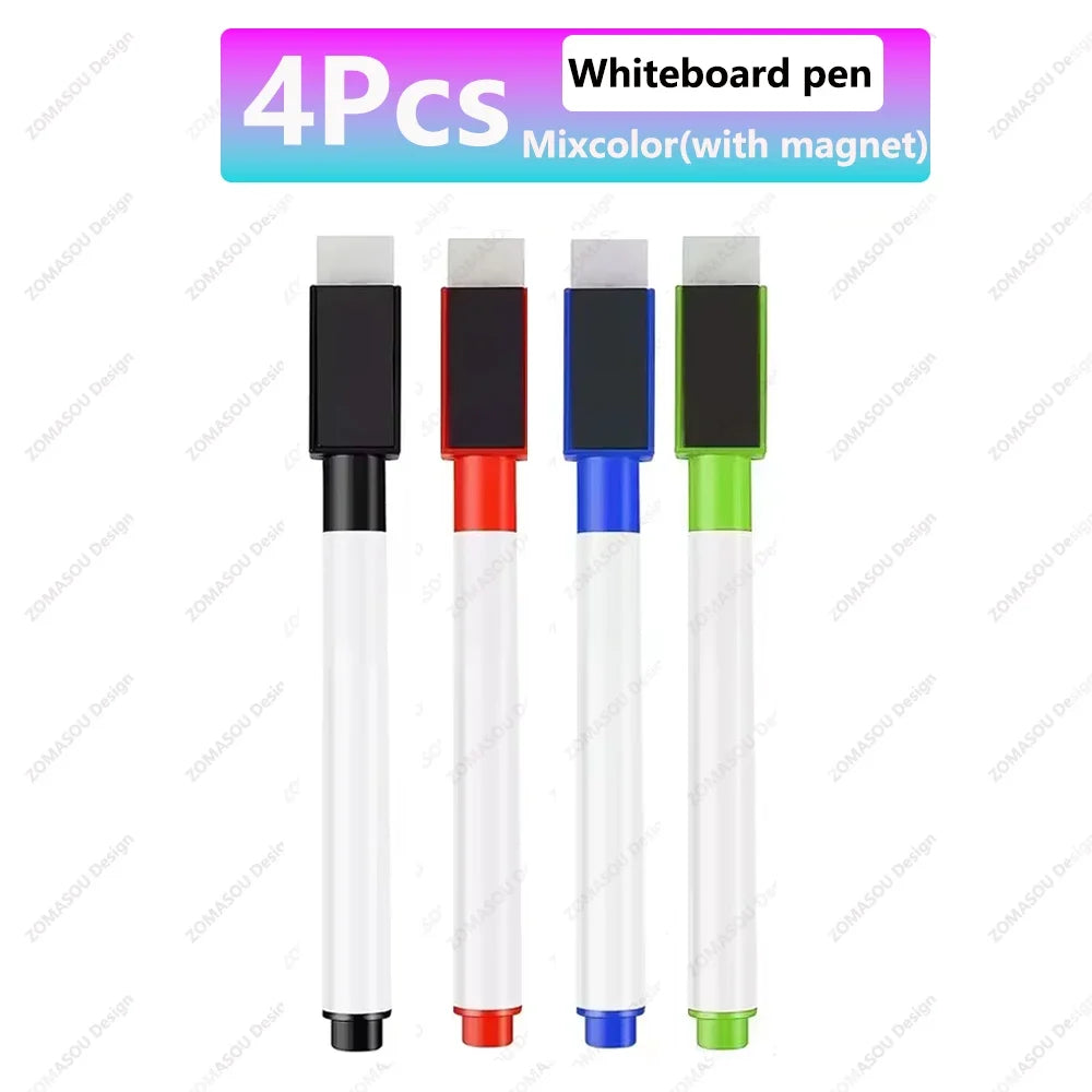 1-48Pcs Magnetic Erasable Whiteboard Pen Color Options Numbering Stationery Office Teaching Supplies for Blackboard Student Note