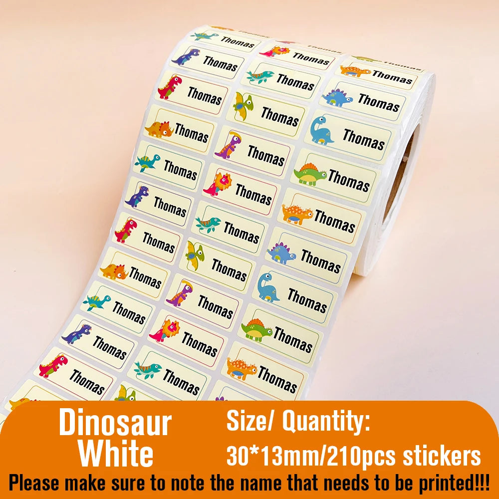 210pcs Custom Waterproof Name Tag Sticker Kawaii Stationery Stickers Decals Personalized First Name Label for Children School