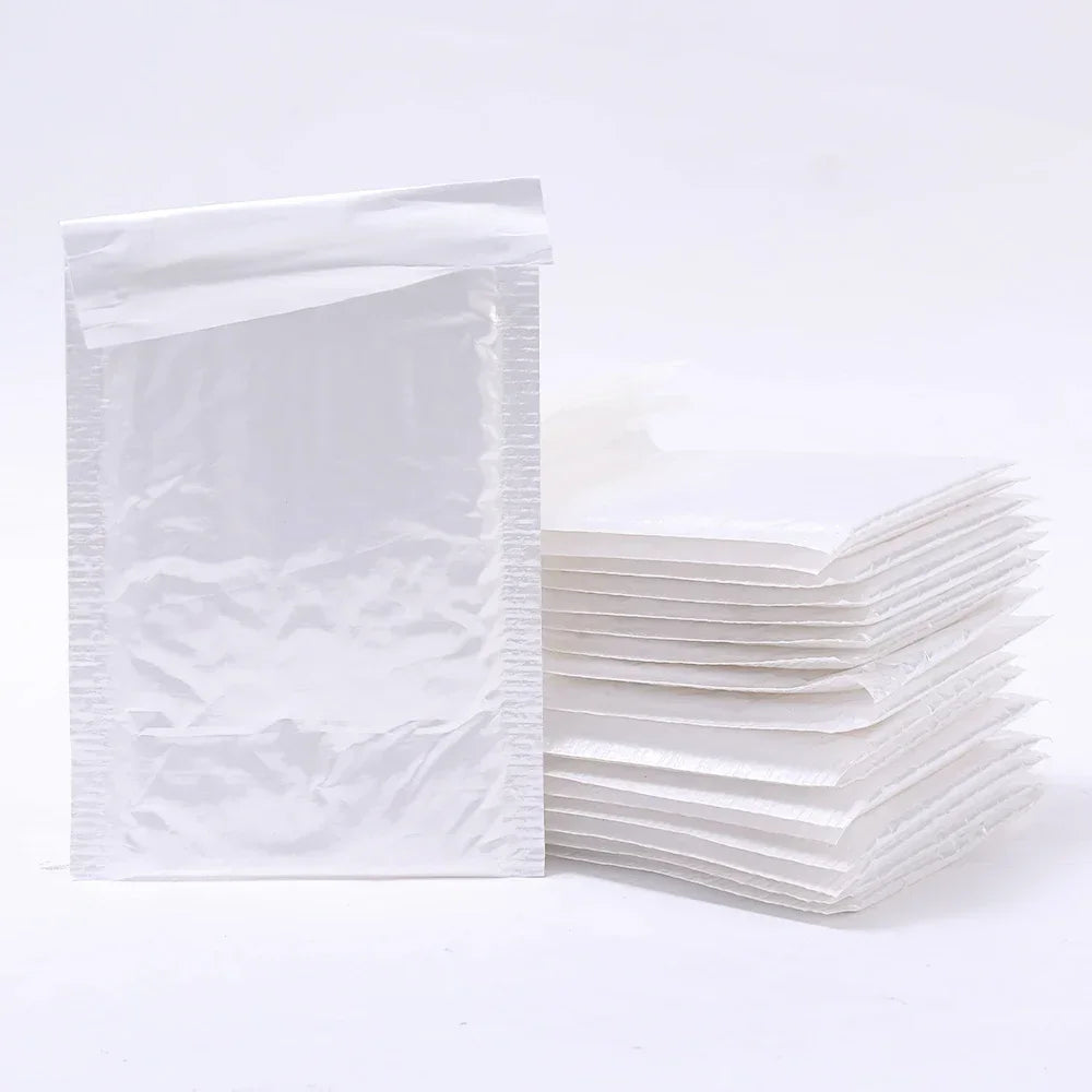 100-10Pcs Bubble Envelopes Bags White Waterproof Foam Bags Self Seal Packing Bags Mailers Shipping Envelope Storage Organizer