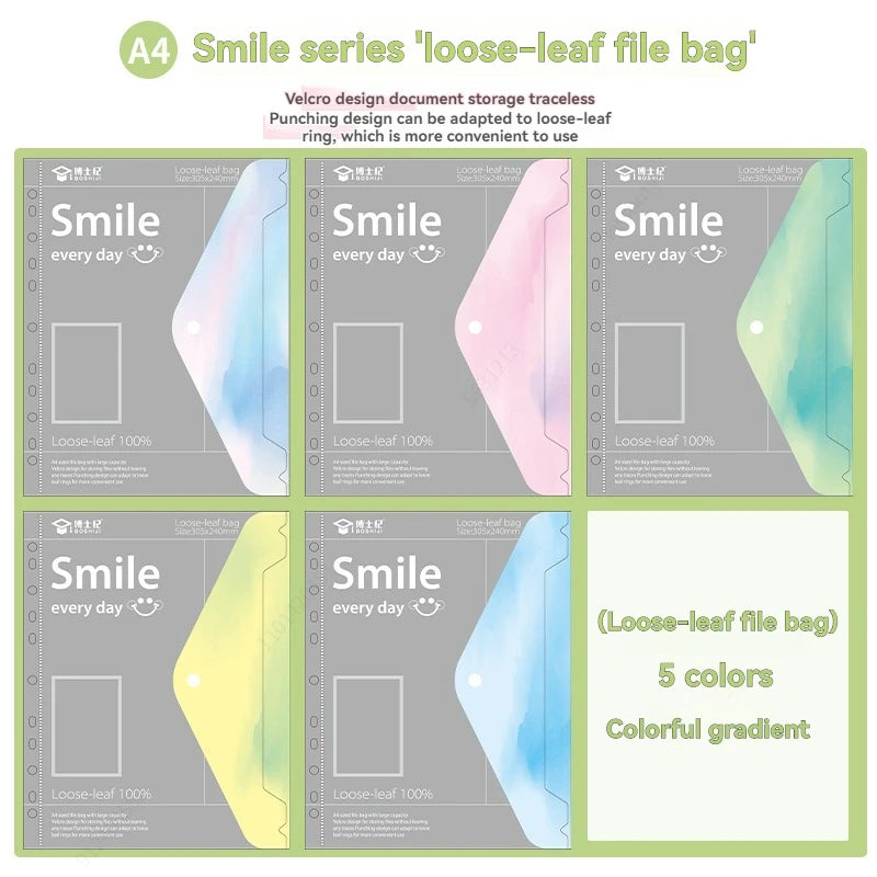 A4 PP File Bag, 3-hole D-ring Binder, Waterproof, Suitable for School, Office, Conference Supplies, Storage and Organization.