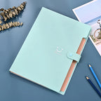 5page Classic Accordion File Folders - A4 Document Storage Bags with Plastic Material and Test Roll Holder - Durable and Expanda