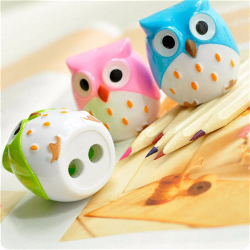 4 Color Cute Kawaii Lovely Plastic Owl Automatic Pencil Sharpener Creative Stationery Gifts for Kids School Supplies