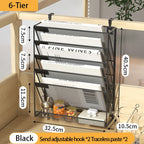 Desk File Organizer Mesh 5-Tier, Hanging Wall Mount Document Organization Stand, Desktop Vertical Mail Paper Folder Holder Rack