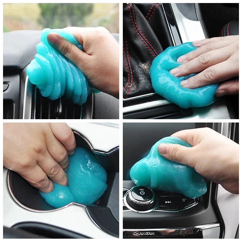Car Cleaning Gel - Magic Dust Remover for Auto Interior & Keyboard, Reusable Slime Mud for Detailing Tools （blue/pink）