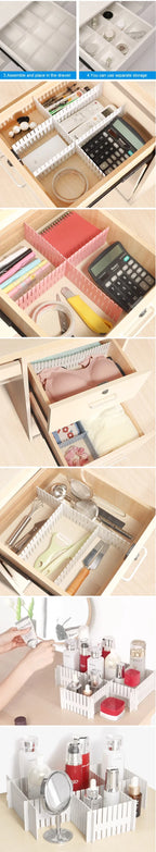 4/8 Pieces Adjustable Drawer Divider Partition Durable Storage Cosmetic Socks Underwear Drawer Clothes Organizer Cabinets