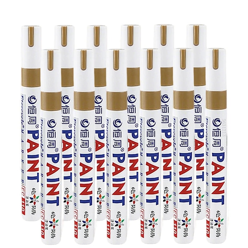 1/3/6/12 Colors Permanent Paint Marker White/Gold/silver Markers for Car Tire Tread Rubber Fabric Paint Metal Paint Marker Pens