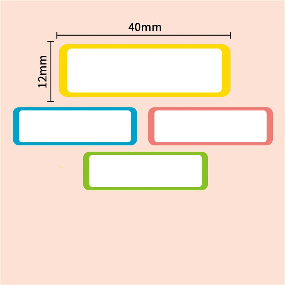 150pcs Waterproof Blank Self Adhesive Assorted Stickers Removable 12x40mm Label Stickers Name Tag Bottle File Document