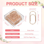 20/50/100Pcs Paper Clip 2inch Non-Skid Metal Paper Clamp Clips Large for Office Supplies Craft Scrapbook Document Note Sorting
