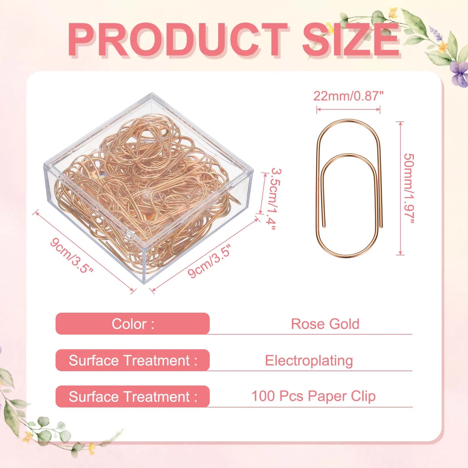 20/50/100Pcs Paper Clip 2inch Non-Skid Metal Paper Clamp Clips Large for Office Supplies Craft Scrapbook Document Note Sorting