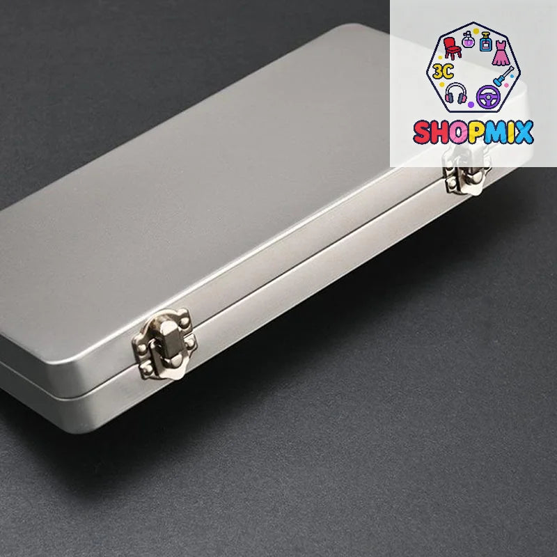 Durable Silvery Gray Metal Rectangular Box With Lid-Ideal For Bills,Cosmetics,Office Supplies Storage-Perfect For Home,Office