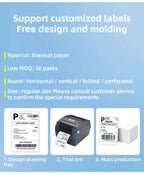 Fulet Hot Selling 4X6 10x15cm 100x150mm 500 Labels Fanfold Thermal Shipping Label compatible with most of thermal printers