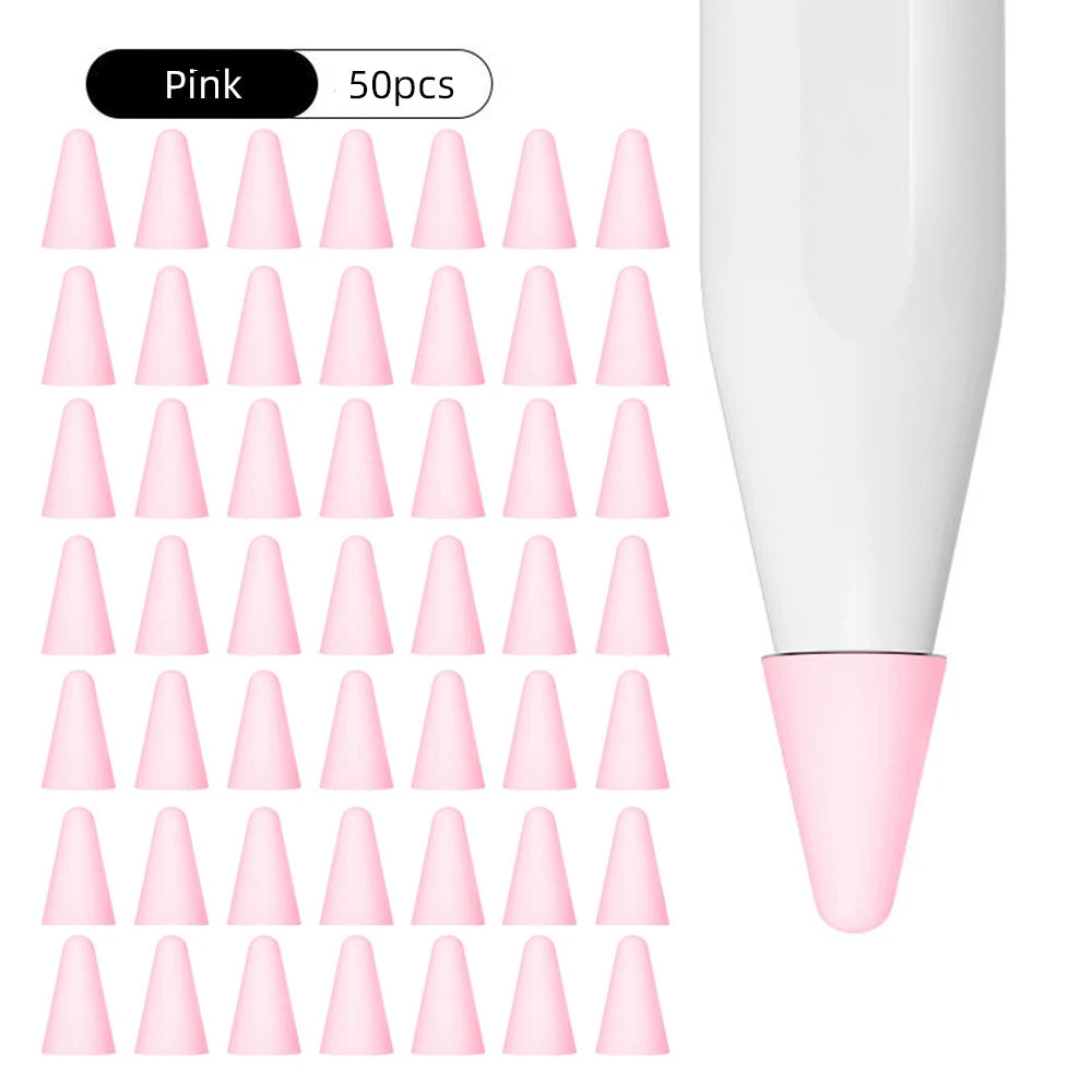 50Pcs/set Tip Cover for Apple Pencil 2nd 1st Generation Nib Case Candy Color Stylus Pen Point Sleeve Silicone Protective Cover