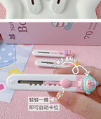 1pc Mini Portable Art Knife Students Use Envelope Opener Cute Cartoon Paper Cutter Office Stationery Express Unpacking Device