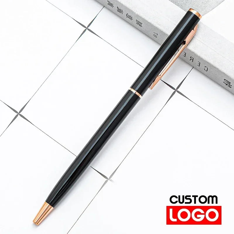 New Metal Ballpoint Pen Rose Gold Pen Custom Logo Advertising Ballpoint Pen  Lettering Engraved Name School&office Supplies