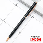 New Metal Ballpoint Pen Rose Gold Pen Custom Logo Advertising Ballpoint Pen  Lettering Engraved Name School&office Supplies
