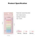 200 Sheets Index Tabs Self Adhesive Page Markers Transparent Sticky Notes Classify Files Flags Posted It Planner Stickers