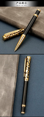 High Quality Luxury Metal Gel Pen Sculpture Pattern Roller Pen Office School Stationary Pen Customized Logo Name Gift
