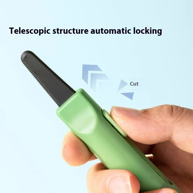 Magnetic Mini Box Cutter, Retractable Blade Paper & Letter Opener, Durable ABS for Office & Home Use