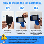 Mini Handheld Inkjet Printer 2-12.7mm for Text QR Barcode Batch Number Logo Date Label Printer with 0/1/2 Ink Cartridges