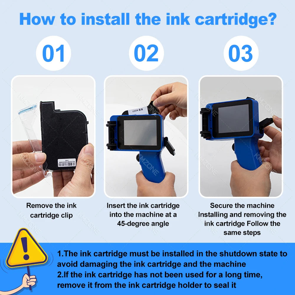 Mini Handheld Inkjet Printer 2-12.7mm for Text QR Barcode Batch Number Logo Date Label Printer with 0/1/2 Ink Cartridges