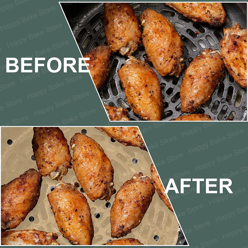 Air Fryer Unbleached Perforated Parchment Paper Sheets Mat & Square Baking Paper Liners Tray For Ninja Foodi Grill 5-in-1 AG301