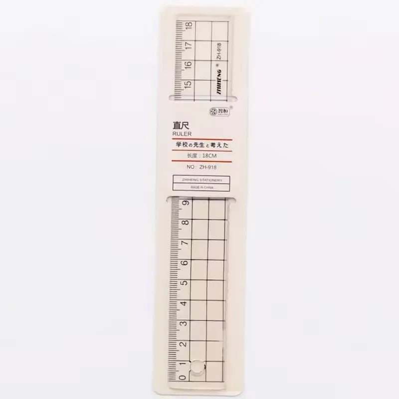 18CM Cartoon Simple Unprinted Straight Edge Transparent Square Acrylic Plastic Student Hand Account Scale Straight Ruler