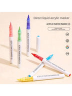 Languo 9pcs/box Soft Brush Acrylic Marker Pen Set，DIY Hand Drawn,Paint Art Markers pens,Student Graffiti Acrylic Paint Pens,M720
