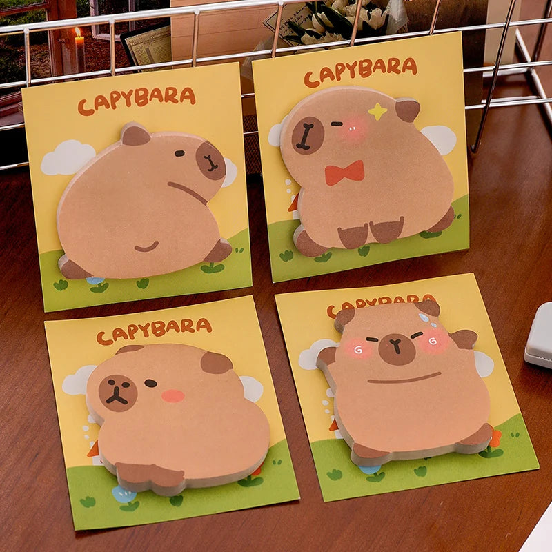 30Sheets Capybara Alien Memo Pads Simple Scrapbooking Sticker School Supplies Post Sticky Notes Office Stationery