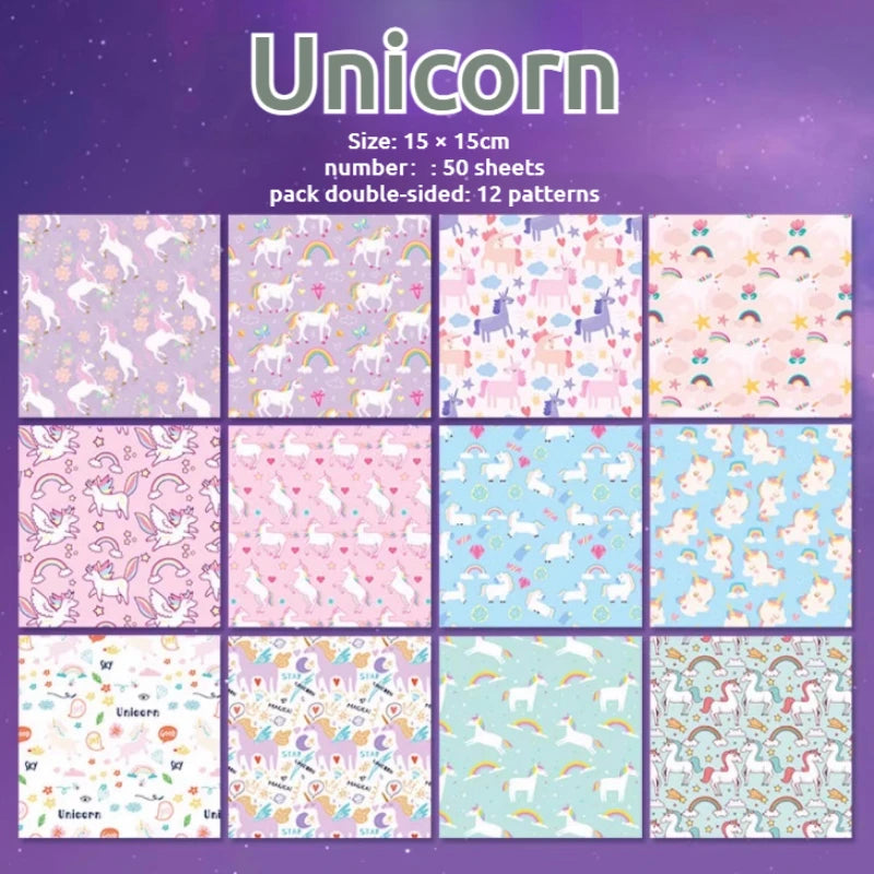 50pcs Creative Square Star Sky Constellations Origami Paper Kid DIY Handmade Double-sided Coloring Fold Craft Paper Art Gift