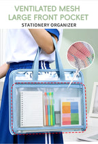 13 Layers A4 Transparent Handheld Accordion File Folder With Label Student Office Paper Organizer