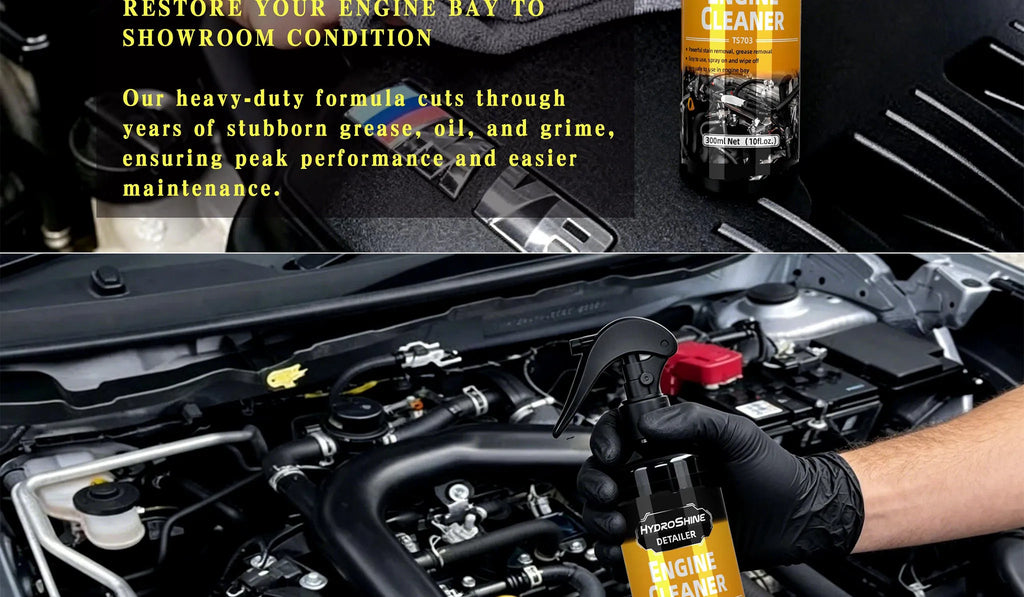 Hydroshine Engine Bay Cleaner Care  Heavy Oil Dust Clean Spray for Car Engine Powerful Decontamination Compartment Cleaning Tool