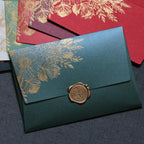 10pcs/special Paper Card Hot Stamping Invitation Letter Envelope, Pearl Paper Packaging Thick Envelope