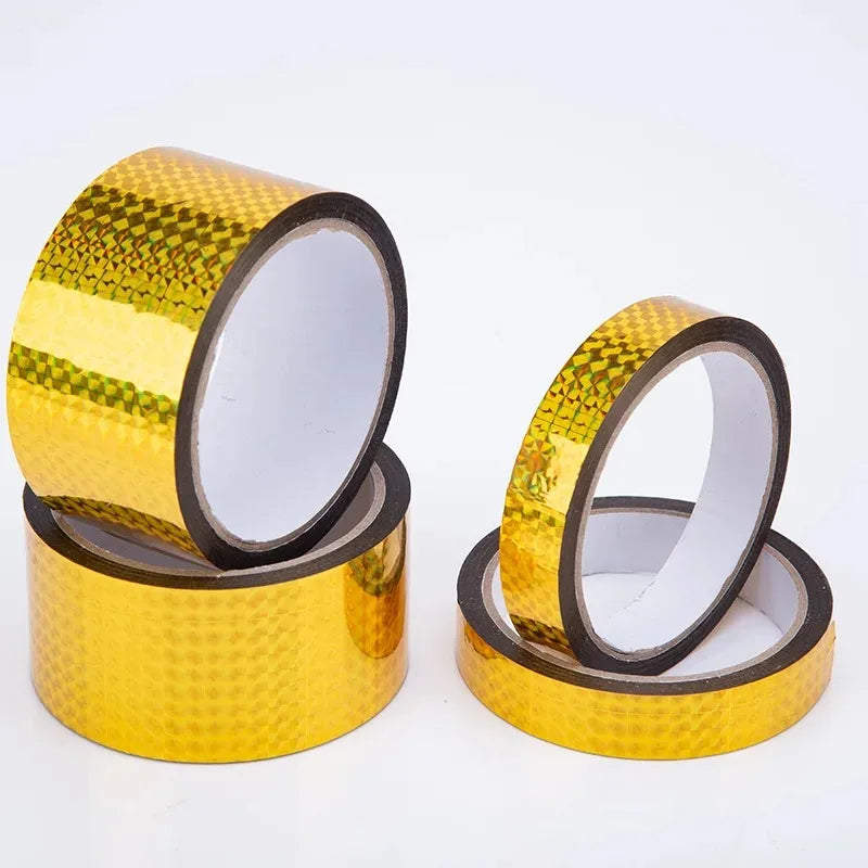 30/50M Self-Adhesive Decorative Laser Tape DIY Glitter Party Gift Packing Home Decor Tape Hot Stamping Sticker Gold Silver Tape
